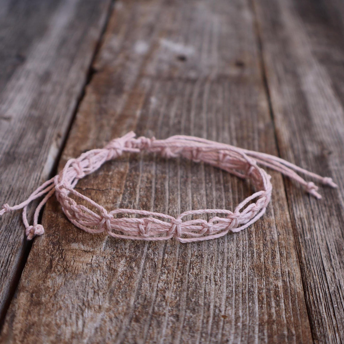 Hemp Anklet or Bracelet, Macrame Woven Jewelry, Boho Braided Bracelet, Adjustable Hemp Anklet, Blush Pink and Multiple Colors