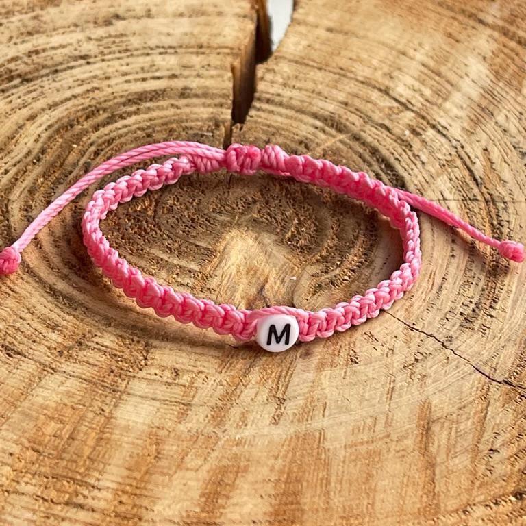 Initials Matching Bracelets Pink Mommy and Me First Day of Kindergarten Waterproof