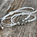 Mommy and Me White Bracelets, Mom and Daughter Heart Matching Set