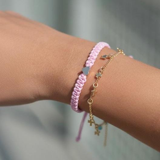 Pink Gold Heart Bracelet Anklet