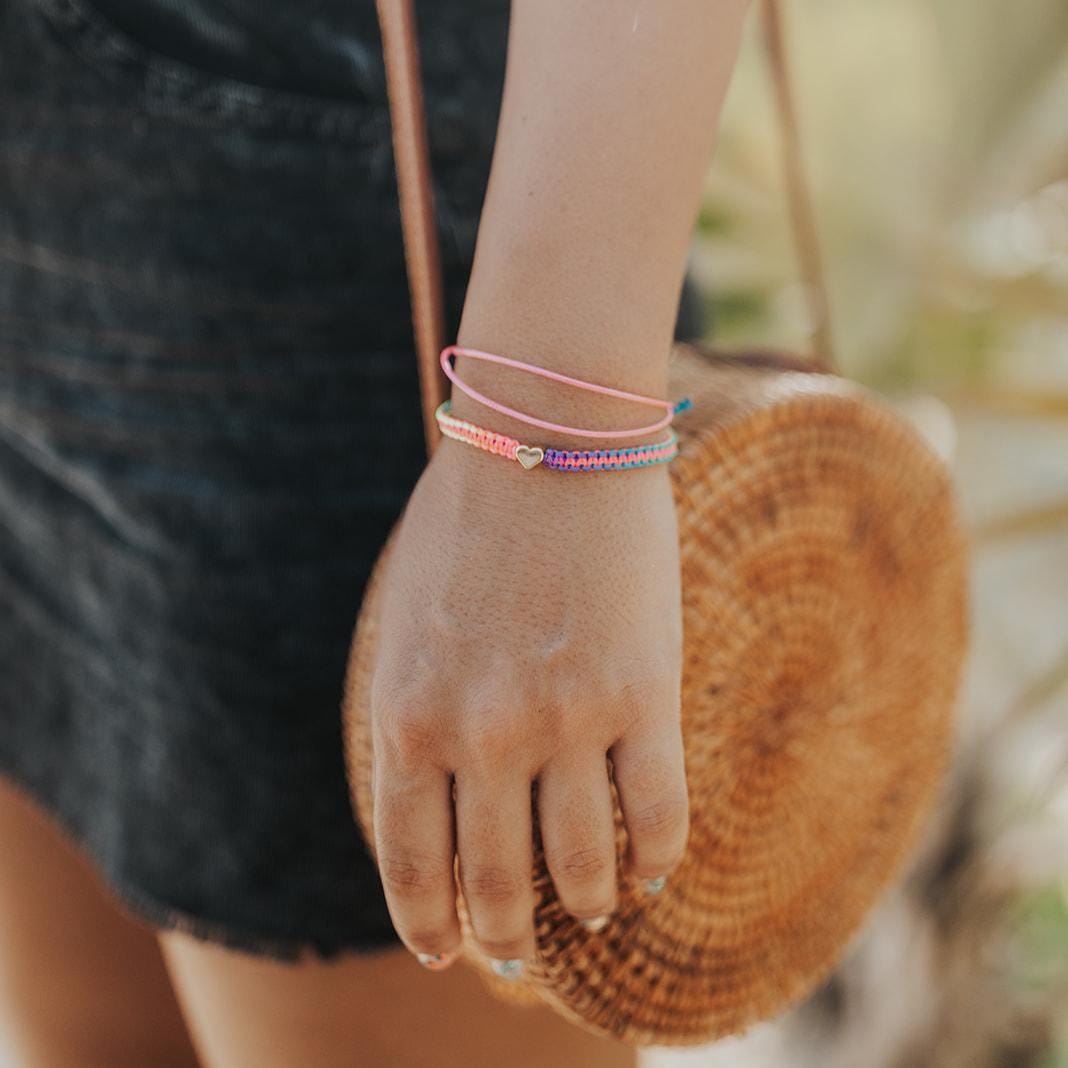 Colorful Heart Braided Anklet Bracelet