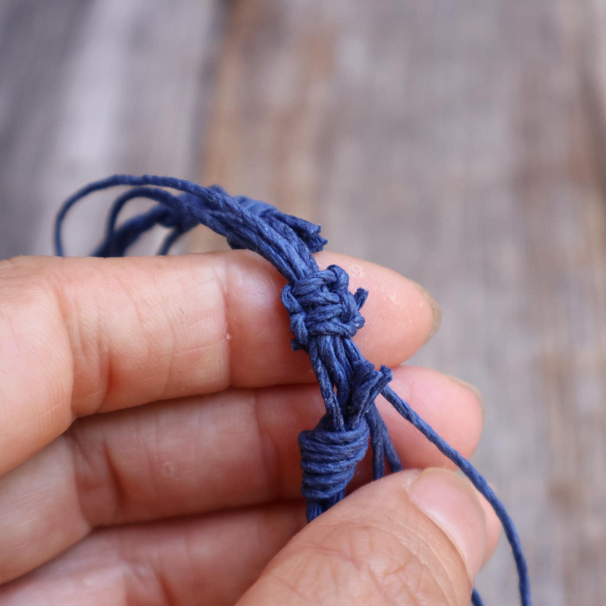 Braided Blue Hemp Macrame Anklet Bracelet Boho
