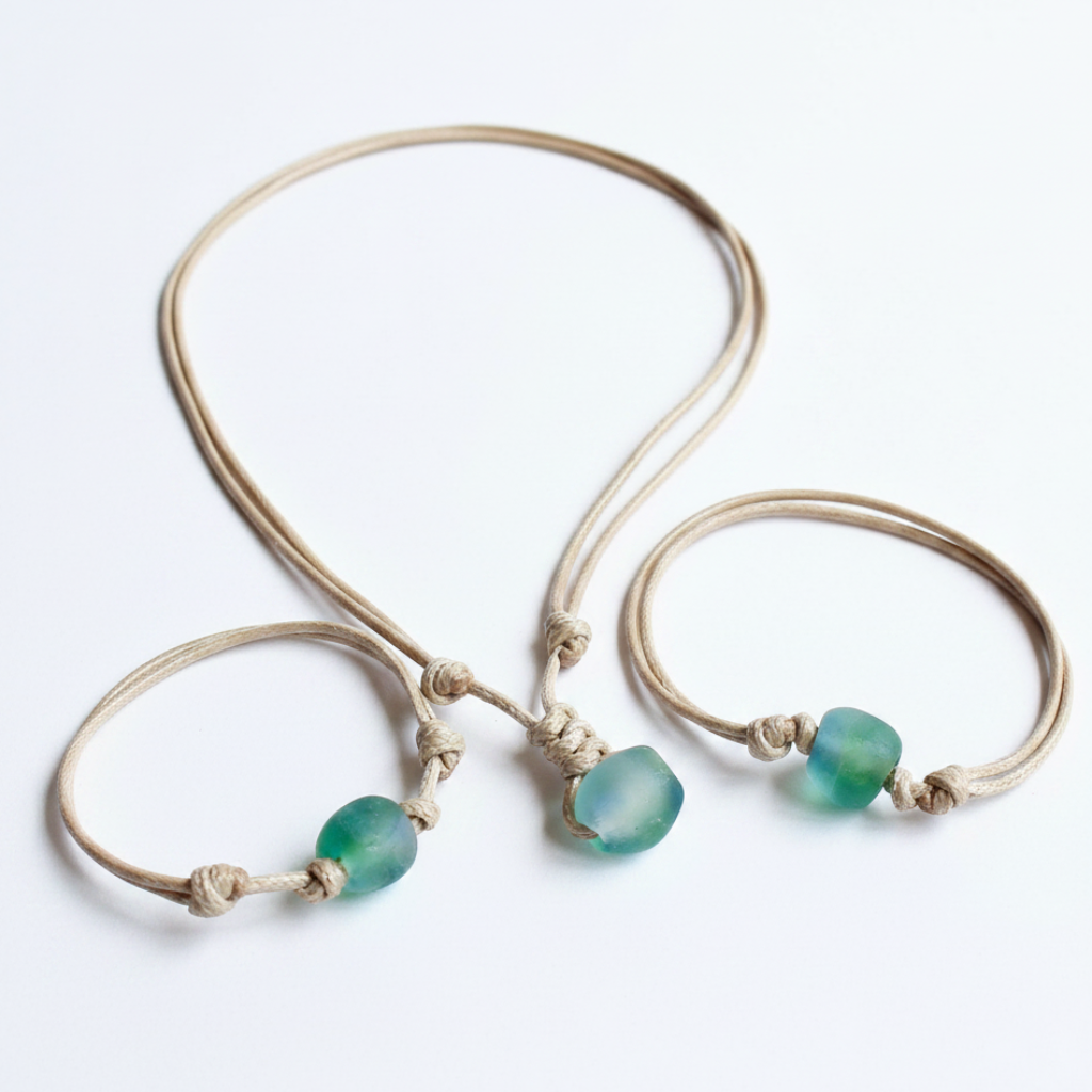 Surfer Sea Glass Jewelry Set