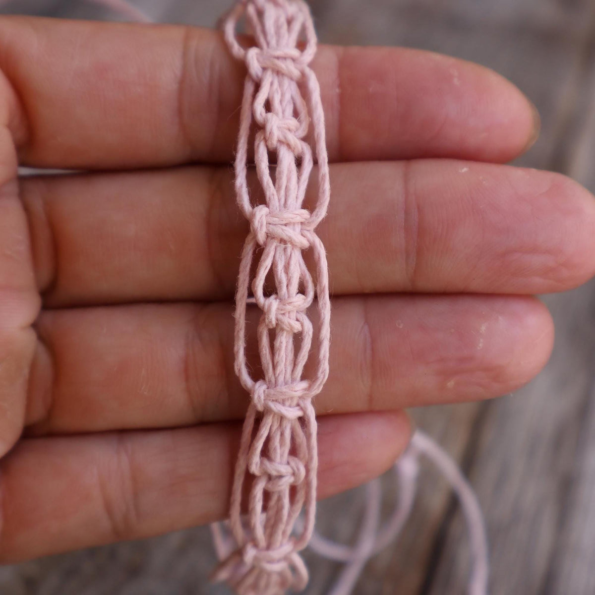 Hemp Anklet or Bracelet, Macrame Woven Jewelry, Boho Braided Bracelet, Adjustable Hemp Anklet, Blush Pink and Multiple Colors
