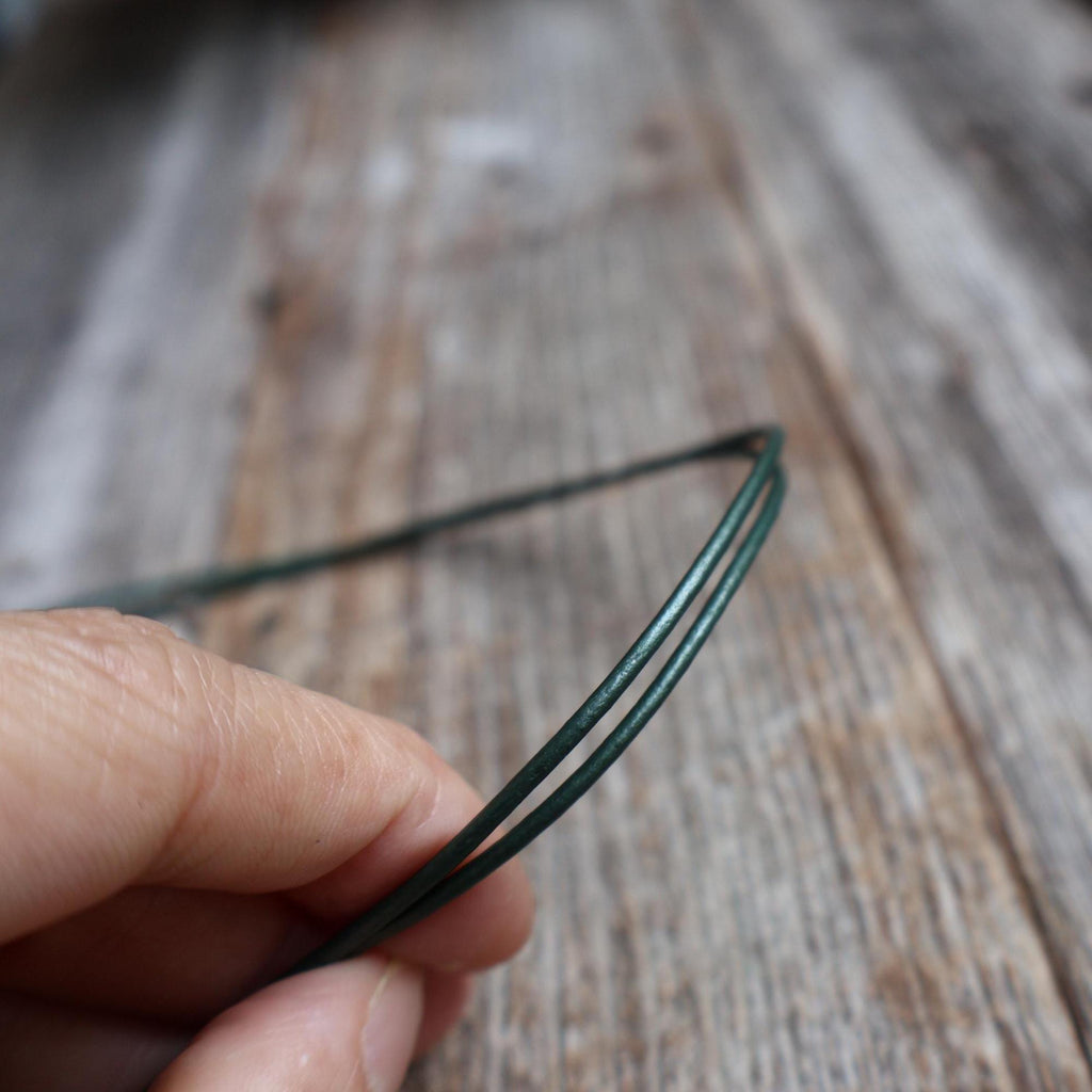 Green Leather Cord Choker, 1.5mm Adjustable Leather Necklace, Minimalist Choker or Choker and Bracelet Set, Trendy Forest Green Jewelry