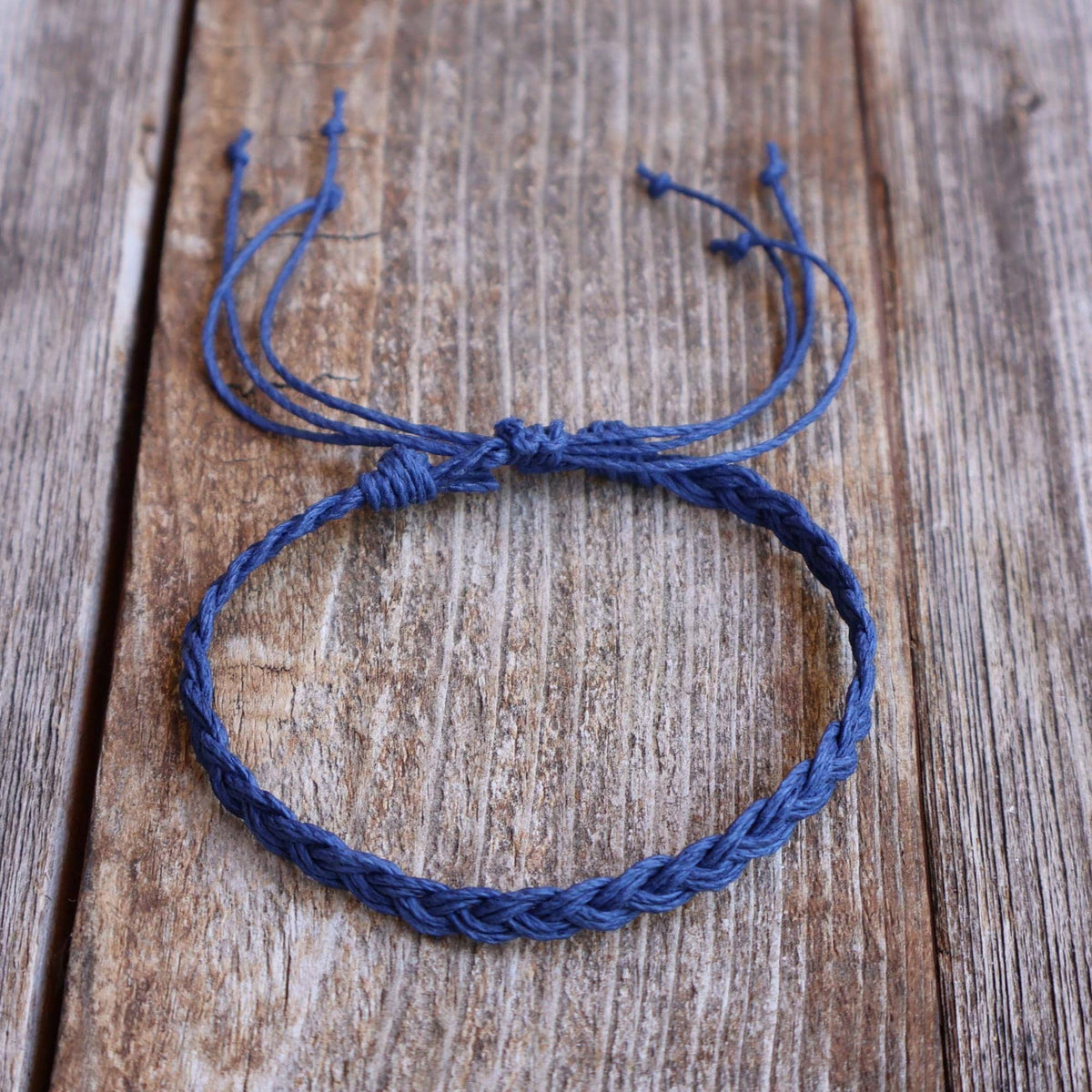 Braided Blue Hemp Macrame Anklet Bracelet Boho