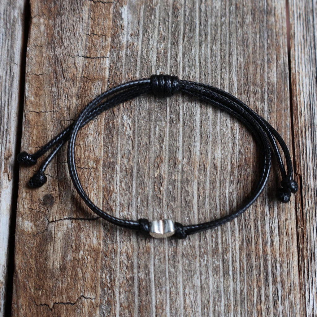 Sterling Silver Heart Black Bracelet