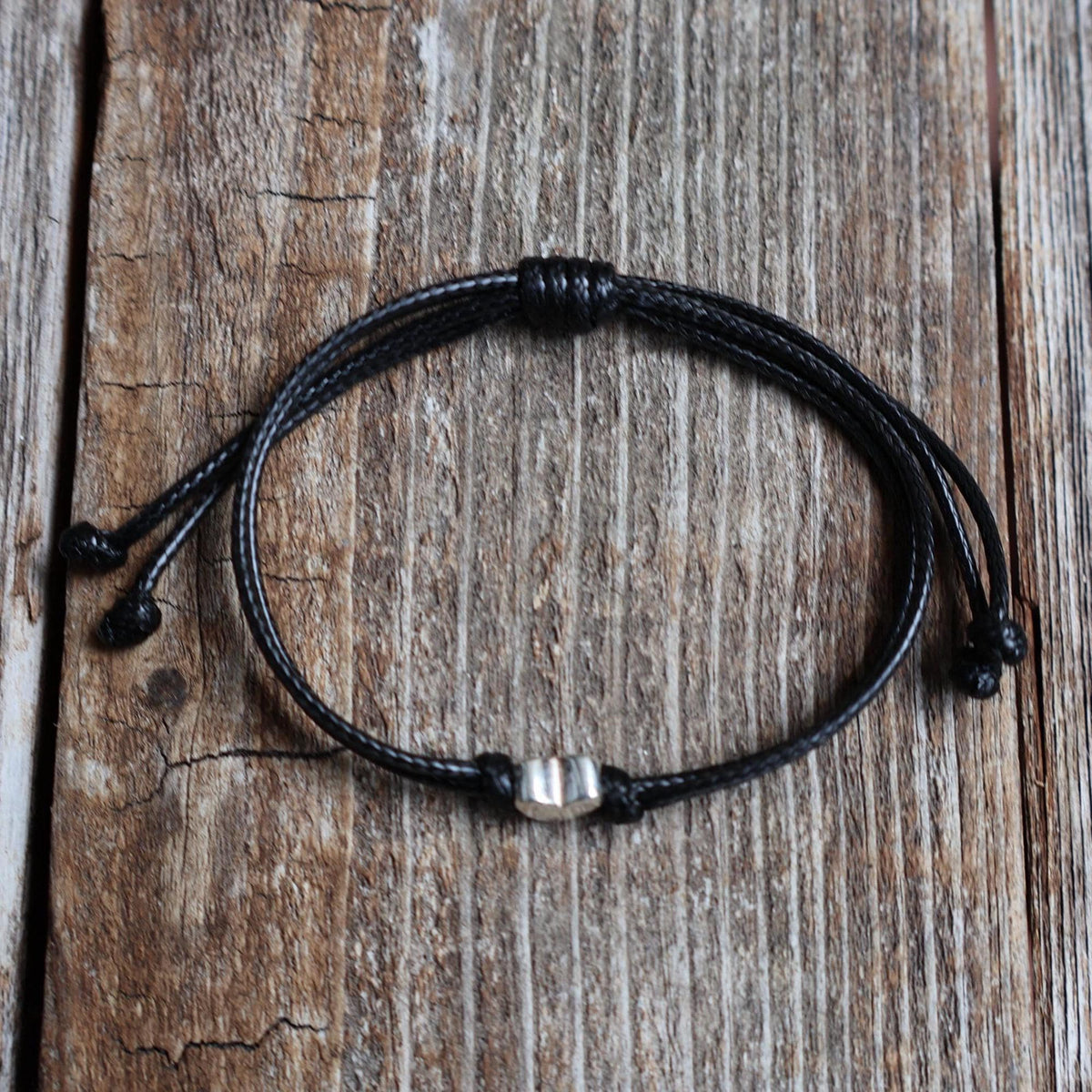 Sterling Silver Heart Black Bracelet