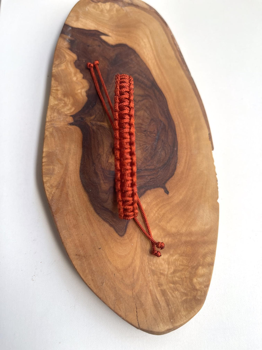 Rust Macrame Bracelet, Woven Cord Wristband, Adjustable Sliding Knot, Braided Friendship Jewelry, Boho Terracotta Style, Unisex