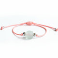 Coral Cord Bracelet Featuring Frosted Matte Recycled Glass Bead