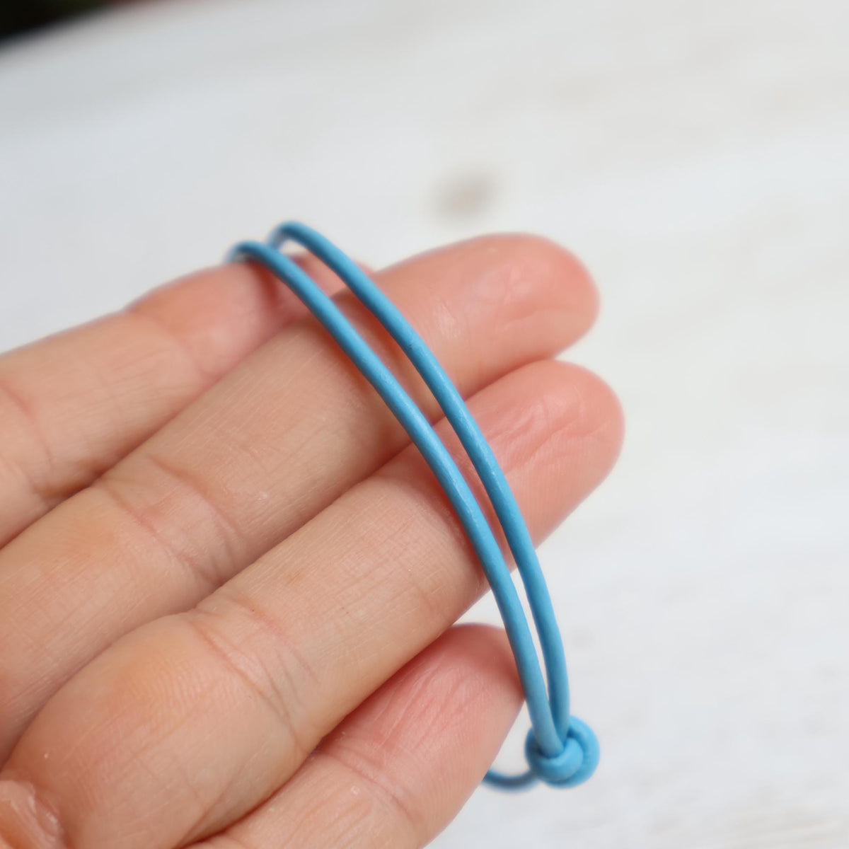 Genuine Leather Cord Bracelet 1.5mm, Minimalist Adjustable Anklet, Stackable Boho Jewelry, Layering Choker Gift for Him Her