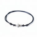 Black Cord Bracelet with Silver Star Charm