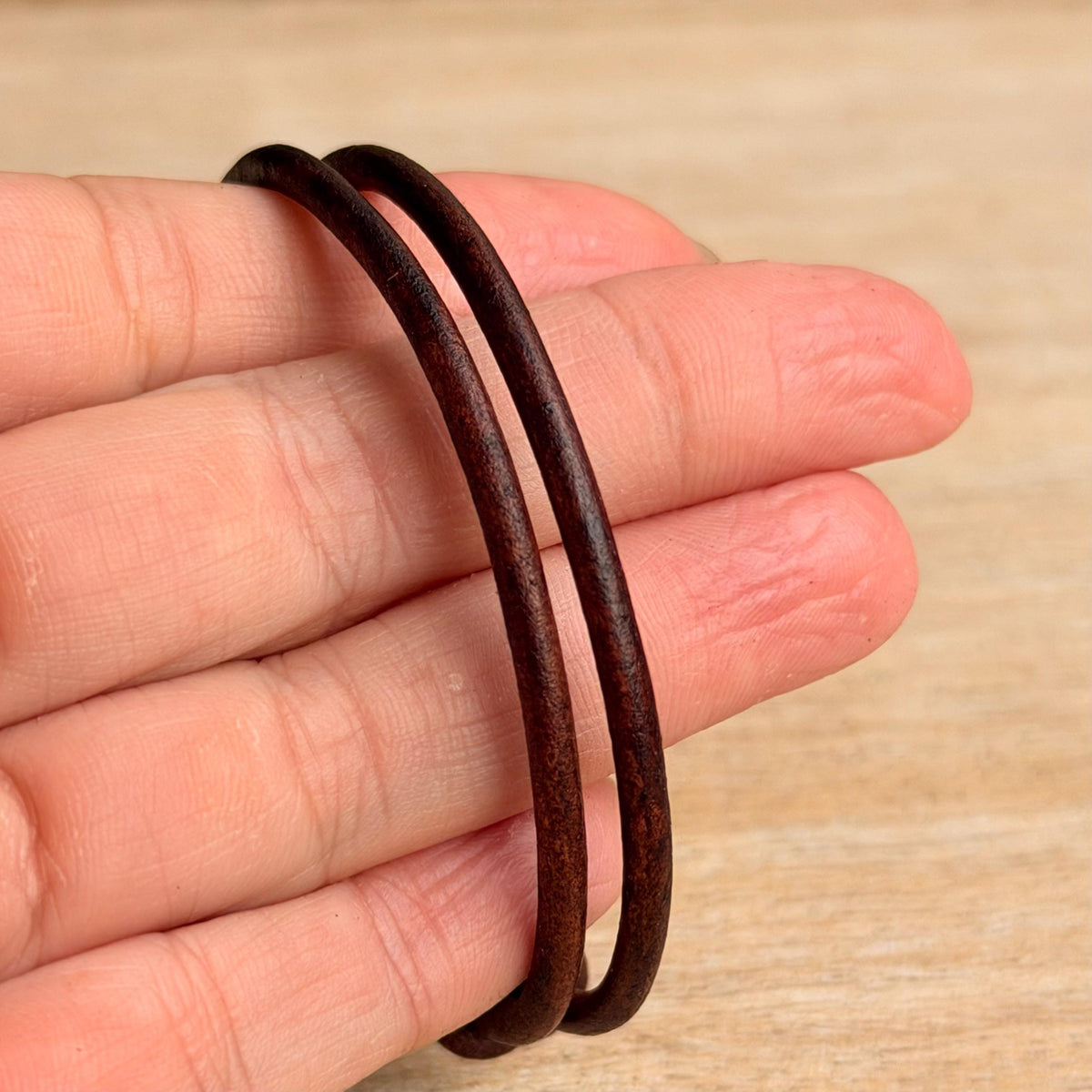 Leather Cord Bracelet 3mm, Minimalist Adjustable Anklet, Stackable Boho Jewelry, Layering Choker Gift for Him Her