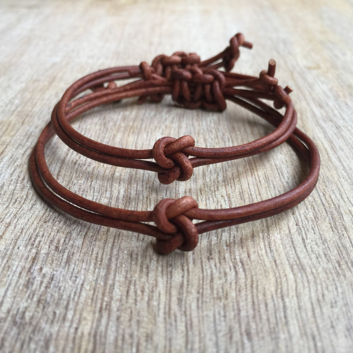 Venice, Couples Bracelets, His and her Bracelet, Knot Couple Bracelet, Leather matching Bracelets, Set of 2