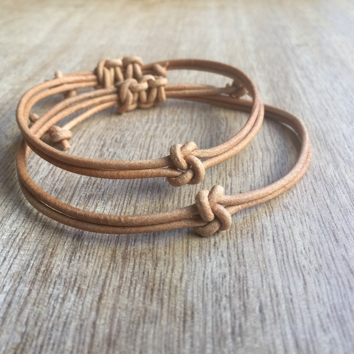 Venice, Couples Bracelets, His and her Bracelet, Knot Couple Bracelet, Leather matching Bracelets, Set of 2