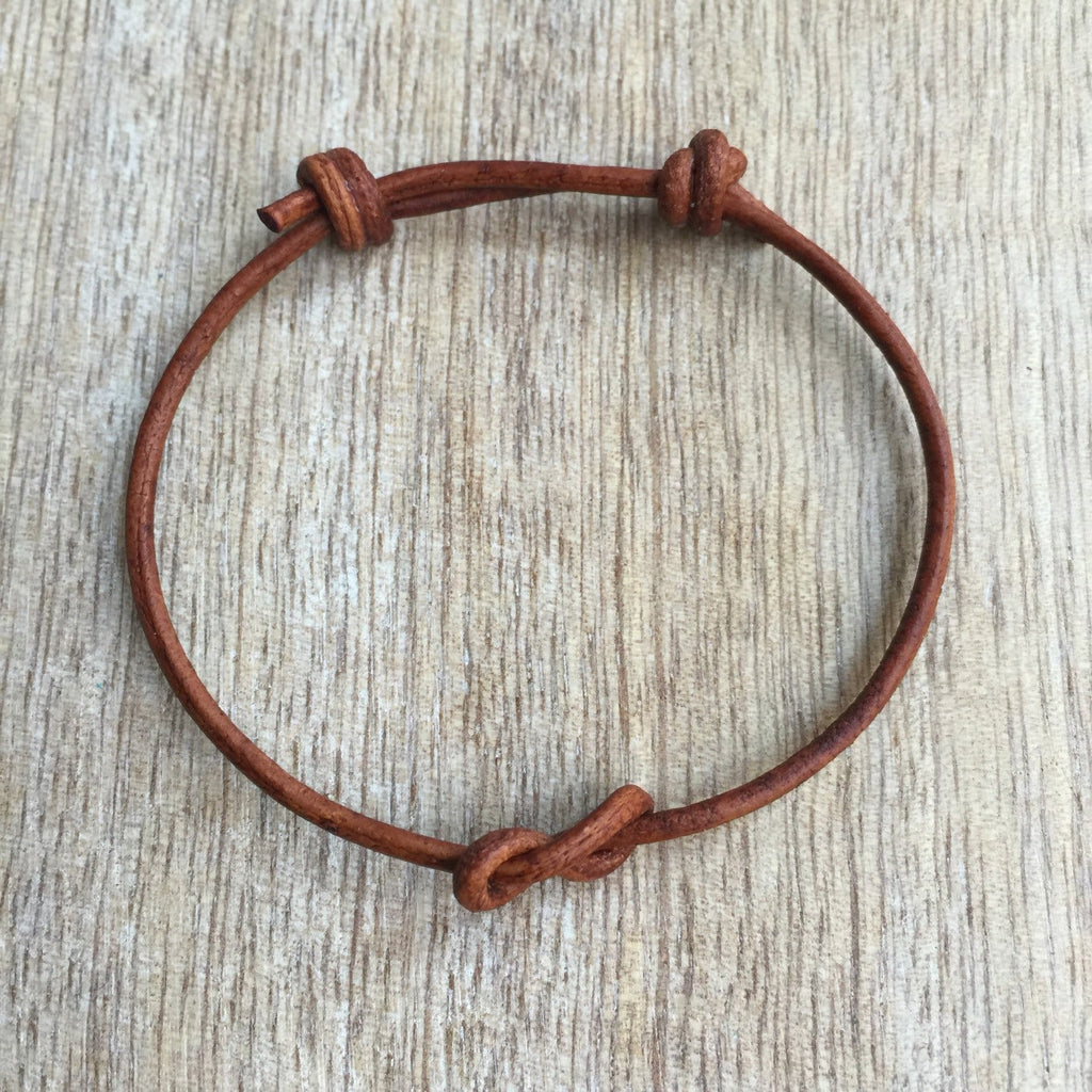 Lovers Key Leather Infinity Knot Bracelet