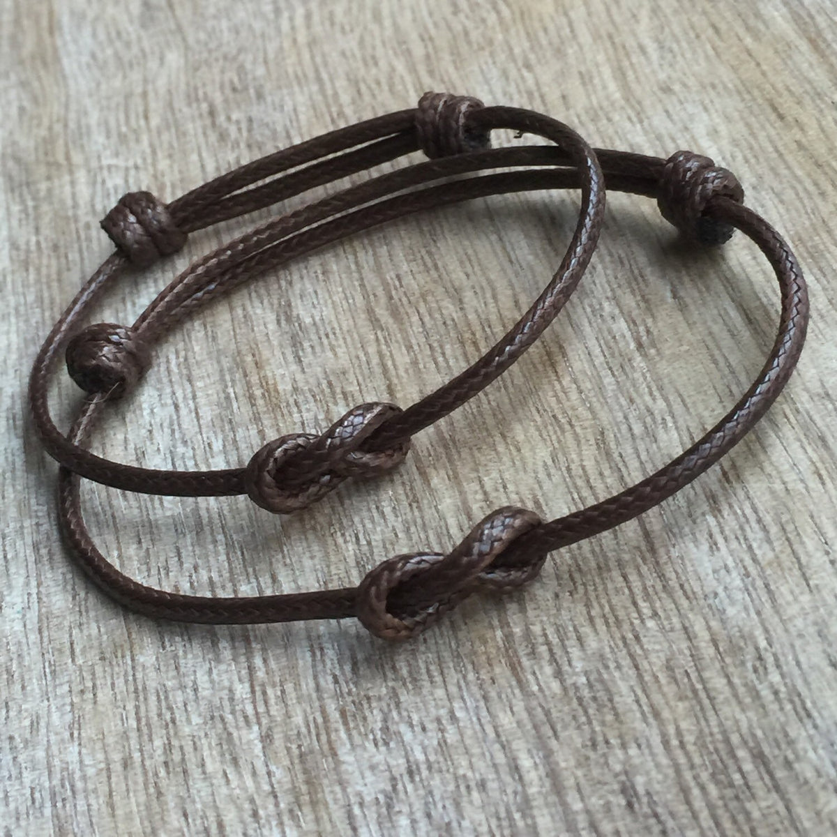 Lovers Key Brown Infinity Knot Couples Bracelets Waterproof