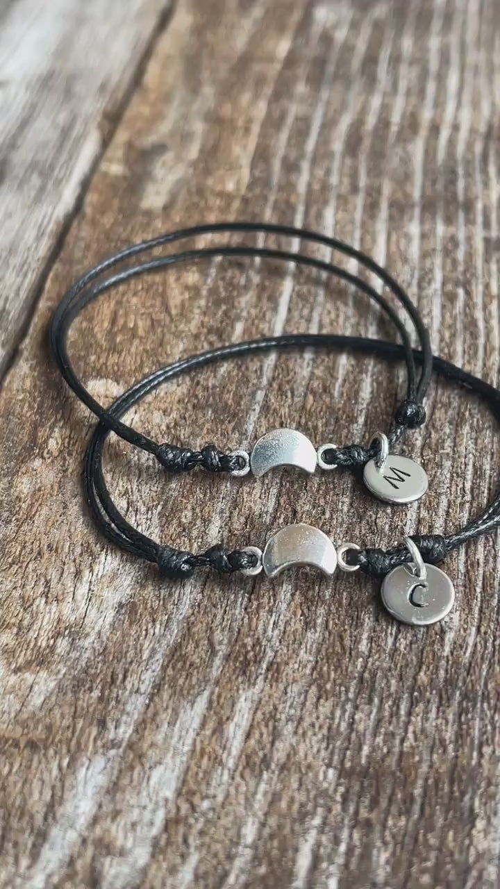 Moon Couple Bracelets, His and Hers Waterproof Bracelets