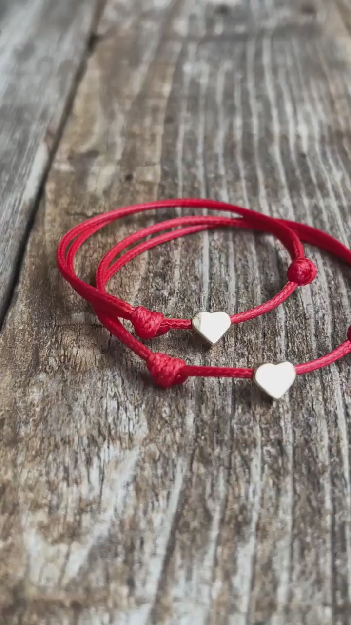 Gold Heart Minimalist Mommy and Me Bracelets, Waterproof
