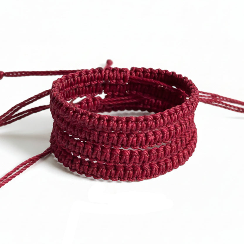 Burgundy Macrame Family Bracelets Matching Bracelets