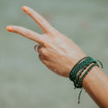 green macrame bracelet boho set