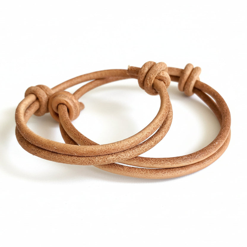 Natural leather couple bracelets minimalist his and hers simple matching set