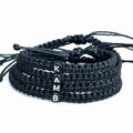 Initials Black Family Matching Bracelets Waterproof