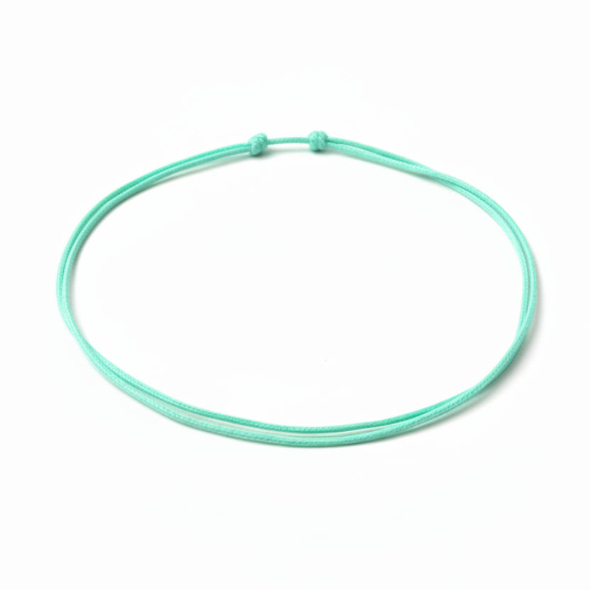 Minimalist mint waterproof choker necklace 1.5mm adjustable waxed cord many colors