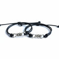Ponce Inlet black waxed cord celtic knot charm waterproof couples bracelets set