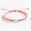 Sloth Sterling Silver Pink Adjustable Anklet Bracelet, Waterproof Cord