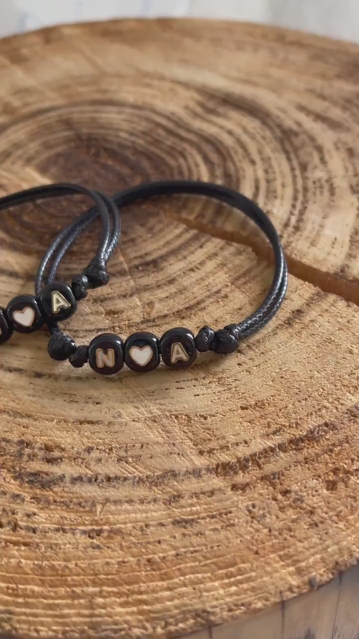 Couple Initial Bracelets, His and Hers, Distance, Love Knot, Anniversary gift, Matching Bracelets