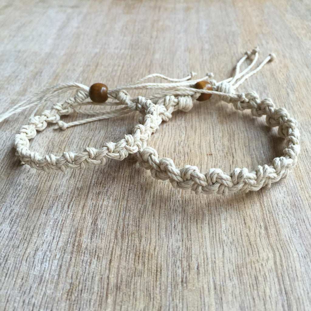 Shell Key Couples Natural Hemp Bracelets - Fanfarria Handmade Jewelry