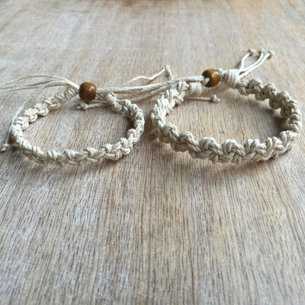 Shell Key Couples Natural Hemp Bracelets - Fanfarria Handmade Jewelry