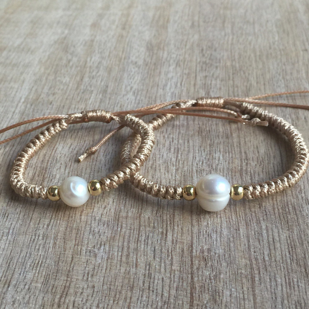 Carrabelle Mommy and Me Pearl Bracelets - Fanfarria Handmade Jewelry