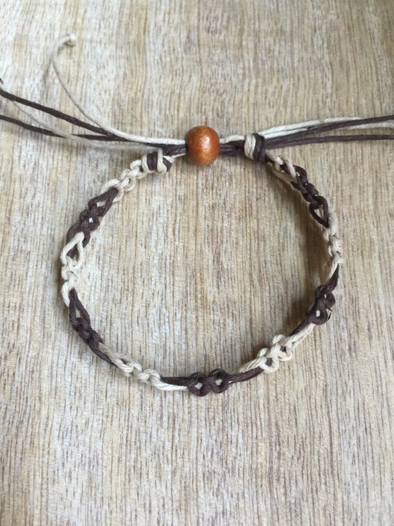 SoBe Natural Brown Hemp Anklet - Fanfarria Handmade Jewelry