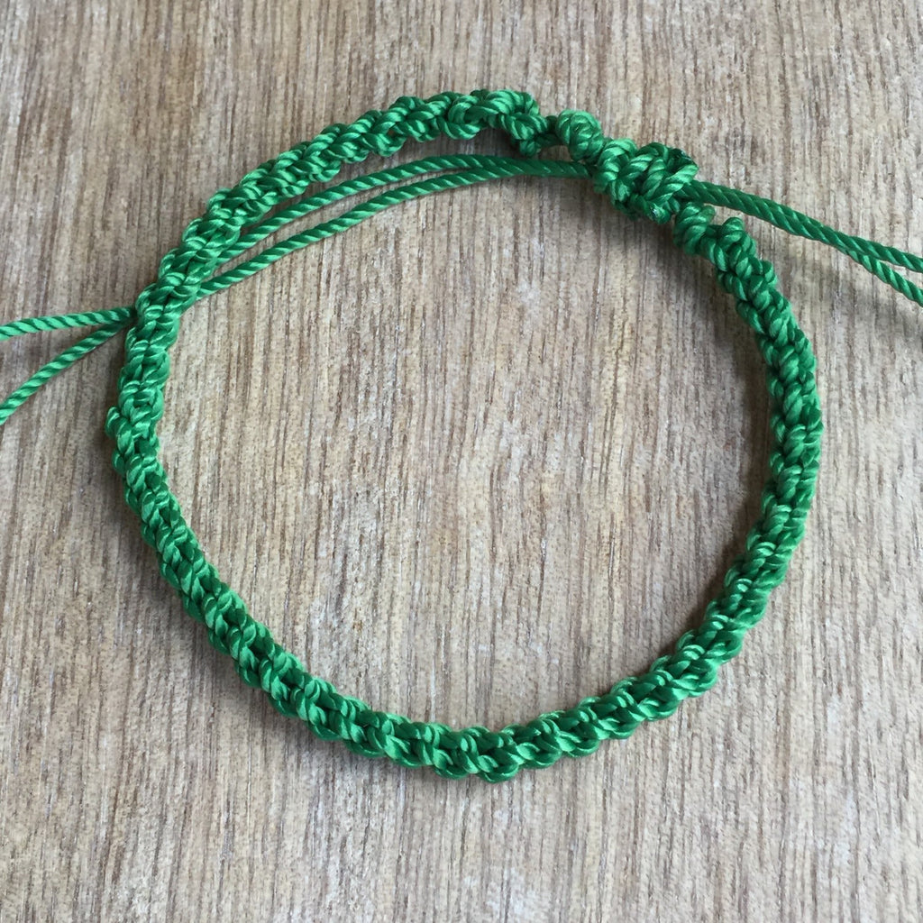 Gator Green Braided Unisex Anklet - Fanfarria Handmade Jewelry