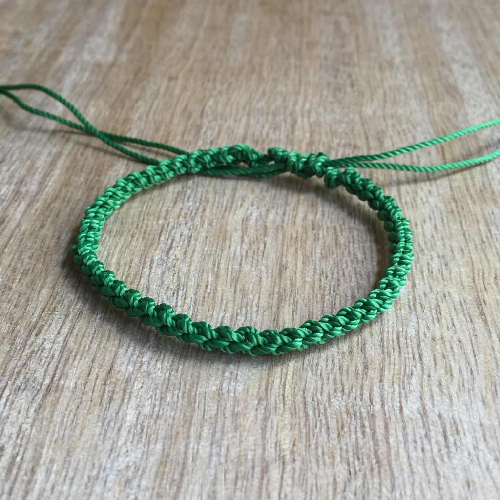 Gator Green Braided Unisex Anklet - Fanfarria Handmade Jewelry