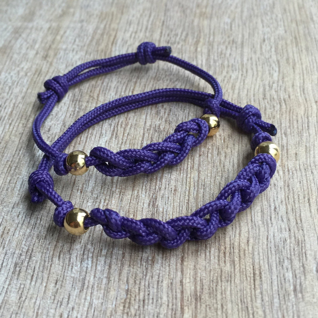 Adrienne Purple Mommy and Me Braided Bracelets - Fanfarria Handmade Jewelry