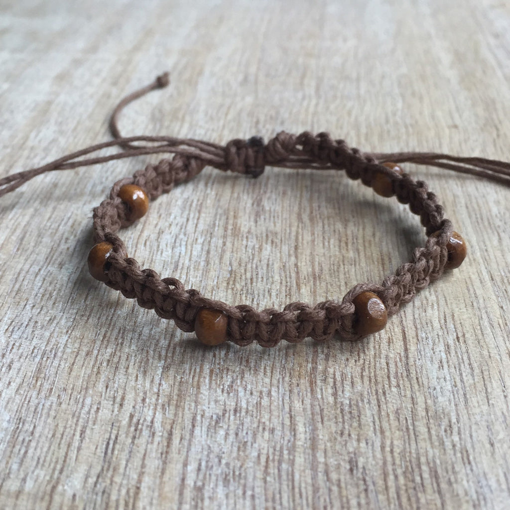 Haulover Beaded Brown Anklet - Fanfarria Handmade Jewelry