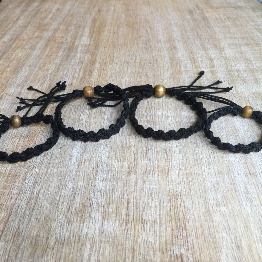 Shell Key Family Black Hemp Bracelets - Fanfarria Handmade Jewelry