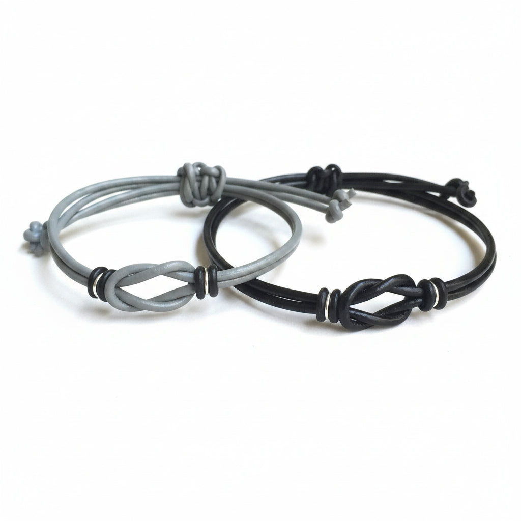 Sanibel Black and Gray Couples Bracelet - Fanfarria Handmade Jewelry