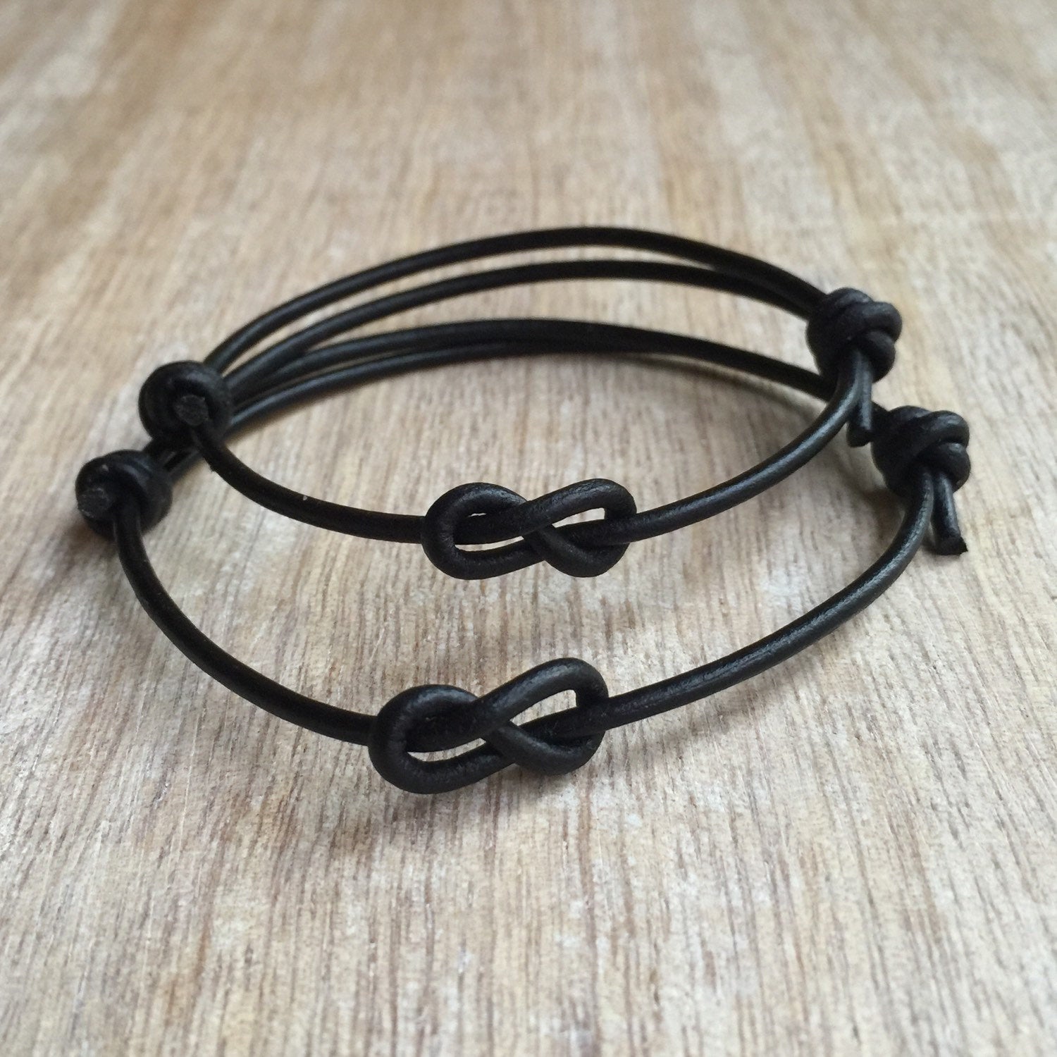 Lovers Key Black Leather Couple Bracelets