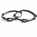 Naples brown waterproof couples bracelets his and hers infinity knot set