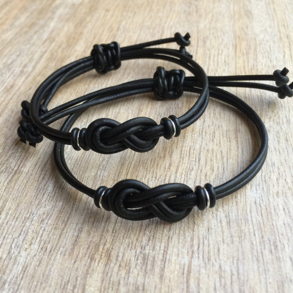 Leather Knot Couples Set - Fanfarria Handmade Jewelry