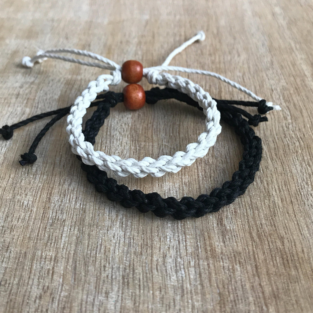 Destin Black and White His and Hers Bracelets - Fanfarria Handmade Jewelry
