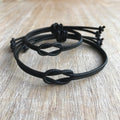 North Venice Set, Black Couple Bracelets, His and hers Bracelets, Celtic Knot Matching Bracelets, Set of 2  LC001129 - Fanfarria Handmade Jewelry