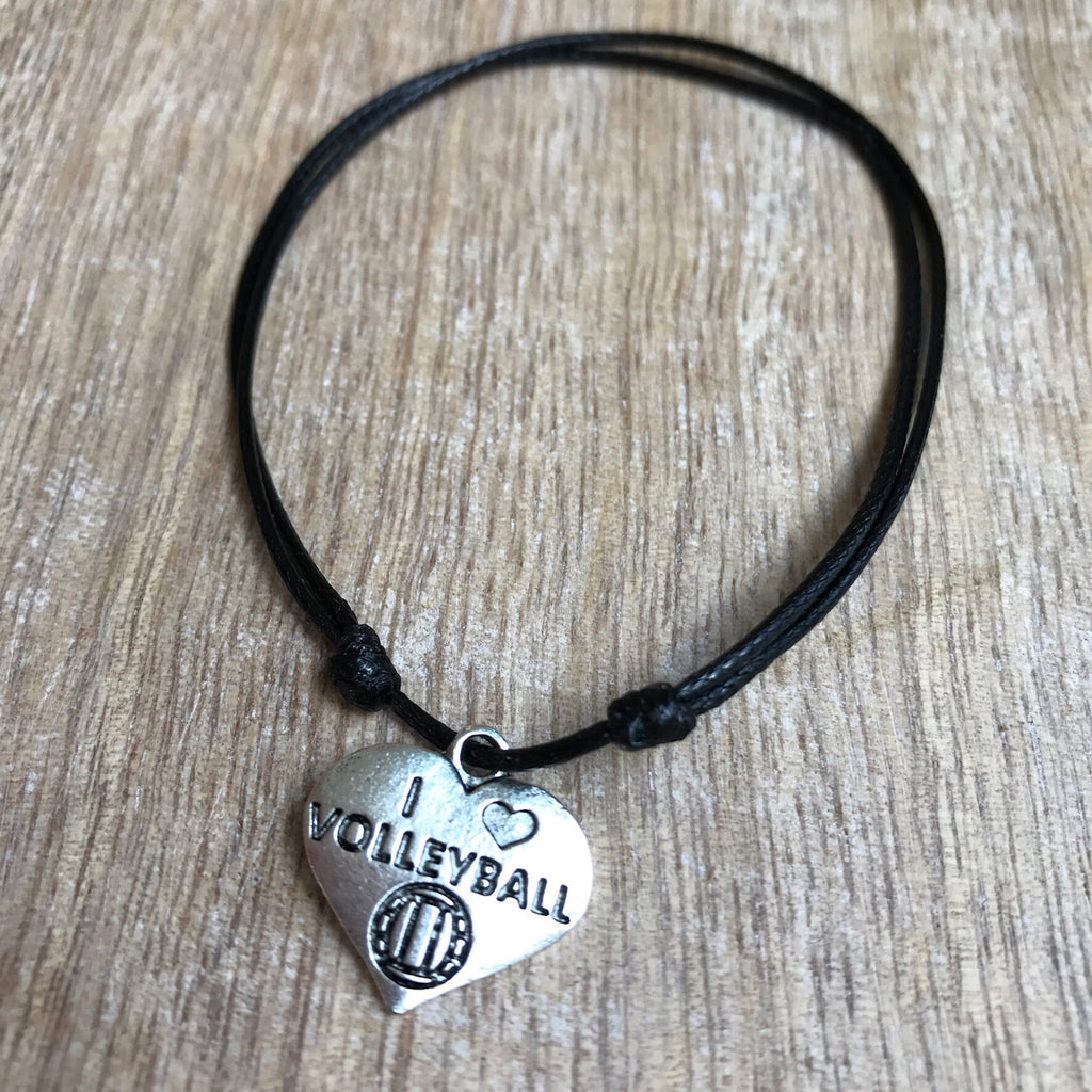 I Love Volleyball Anklet - Fanfarria Handmade Jewelry