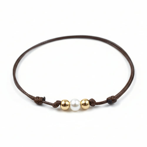 Bal Harbor Gold Beaded Anklet - Fanfarria Handmade Jewelry