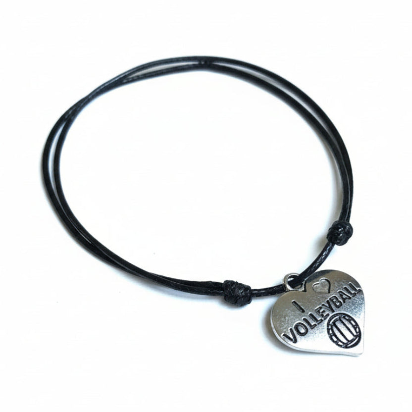 I Love Volleyball Anklet - Fanfarria Handmade Jewelry