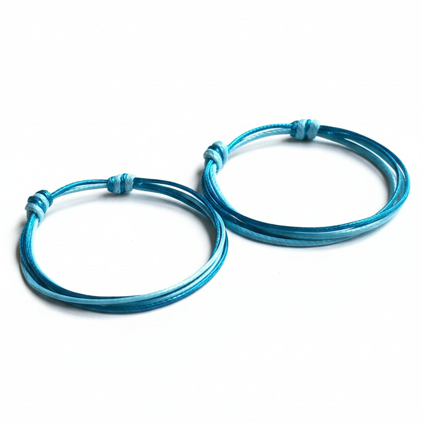 Pinellas, Shades of Blue Mommy and Me Bracelets, String Bracelets, Mother and daughter Bracelets, Matching Bracelets, Waterproof WM001158 - Fanfarria Handmade Jewelry